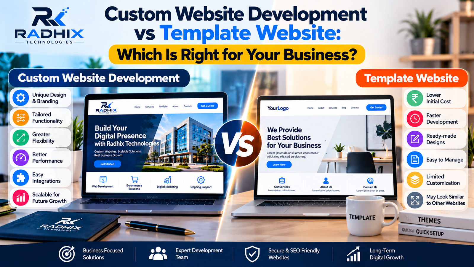 Custom Website Development vs Template Website: Which Is Right for Your Business?